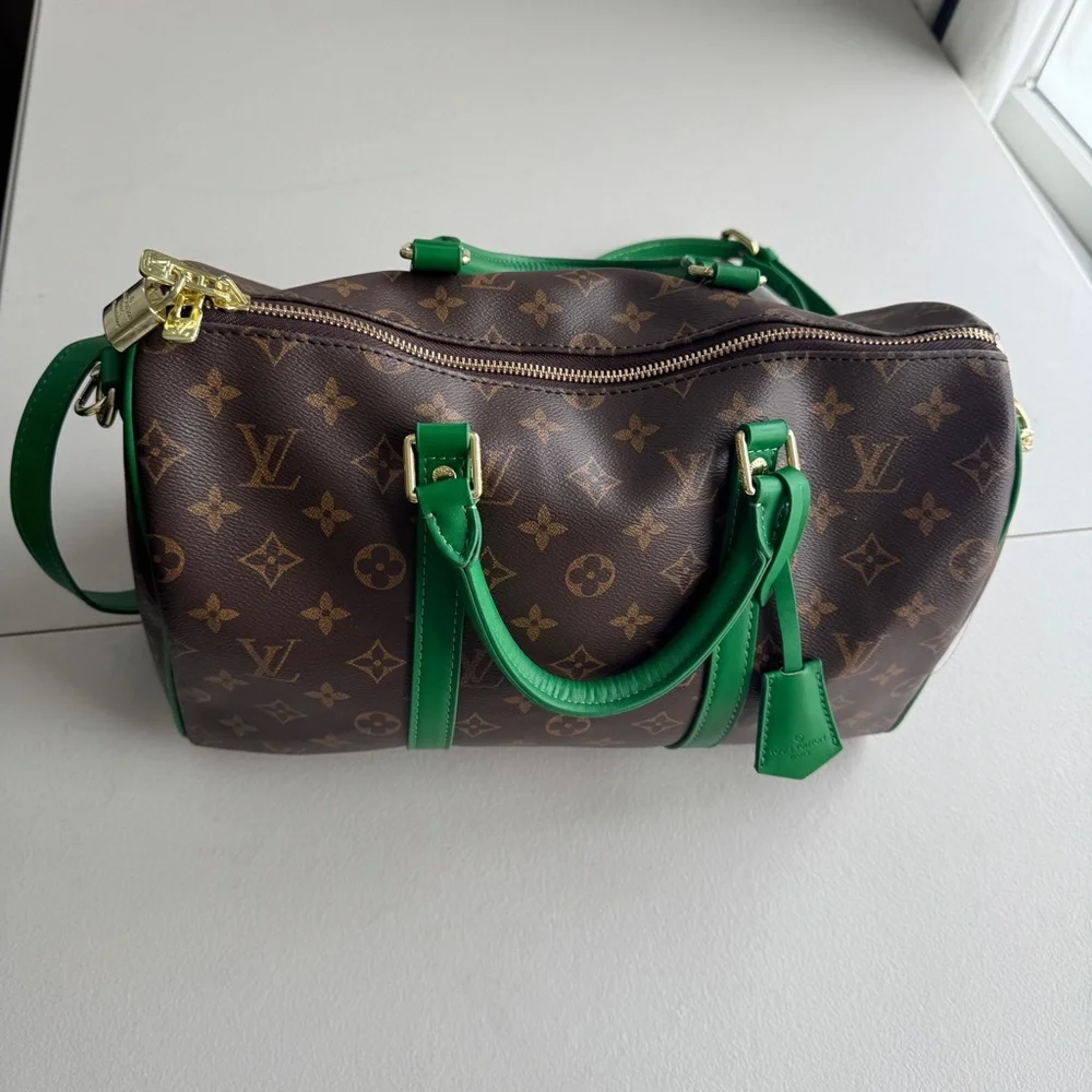 Brown and green bag - Picture 6 of 13